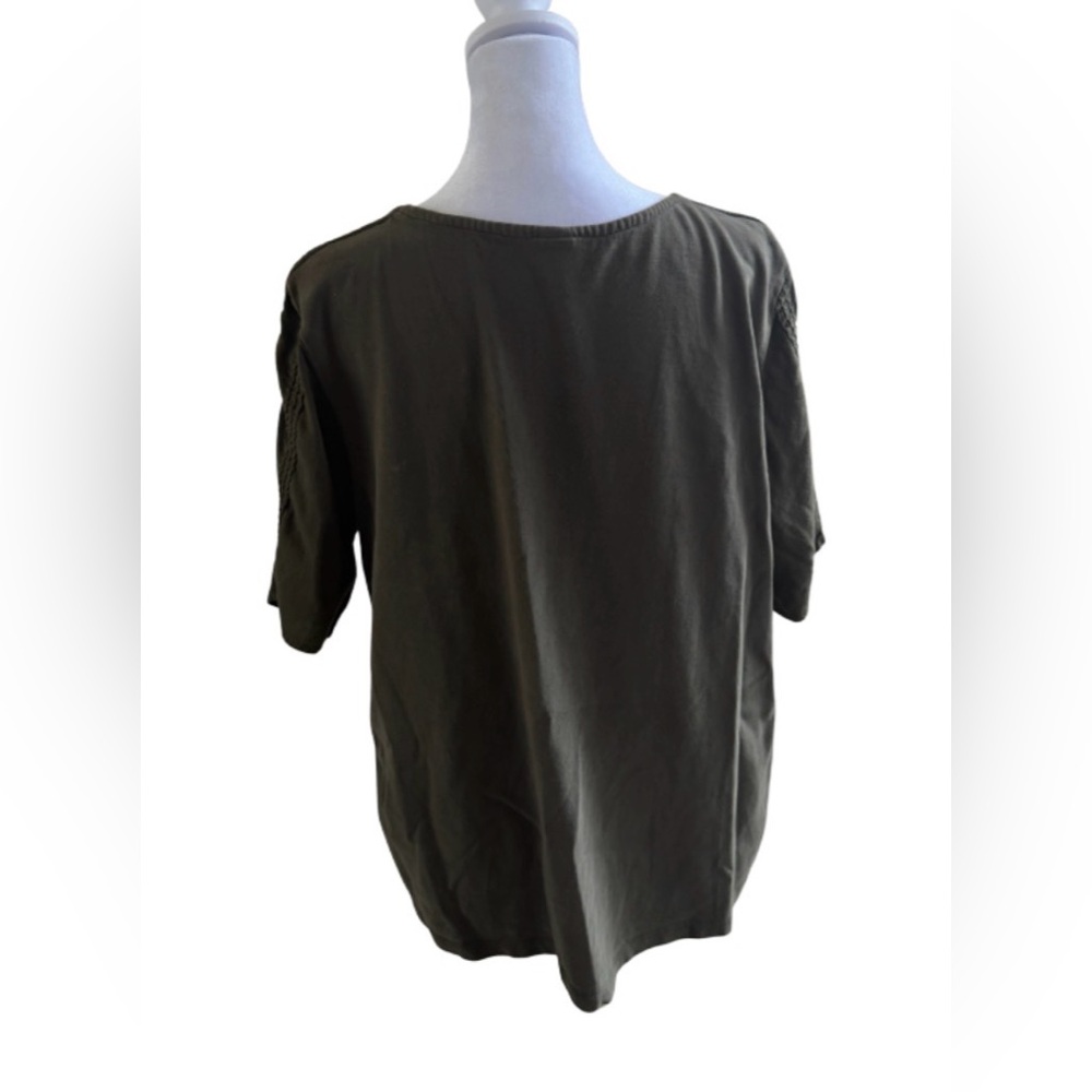 Old Navy Olive Green Lace Panel Blouse - Picture 2 of 5